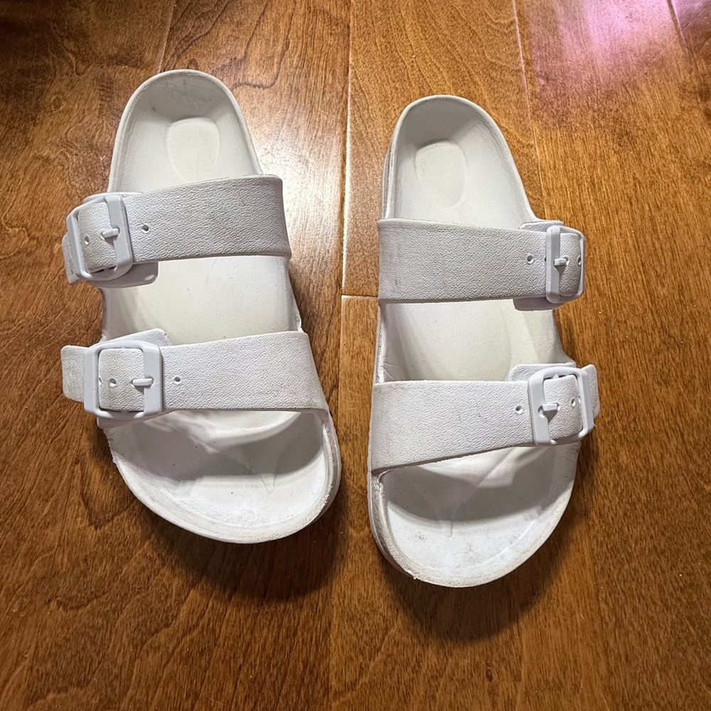 Target Women's white Double Buckle Sandals